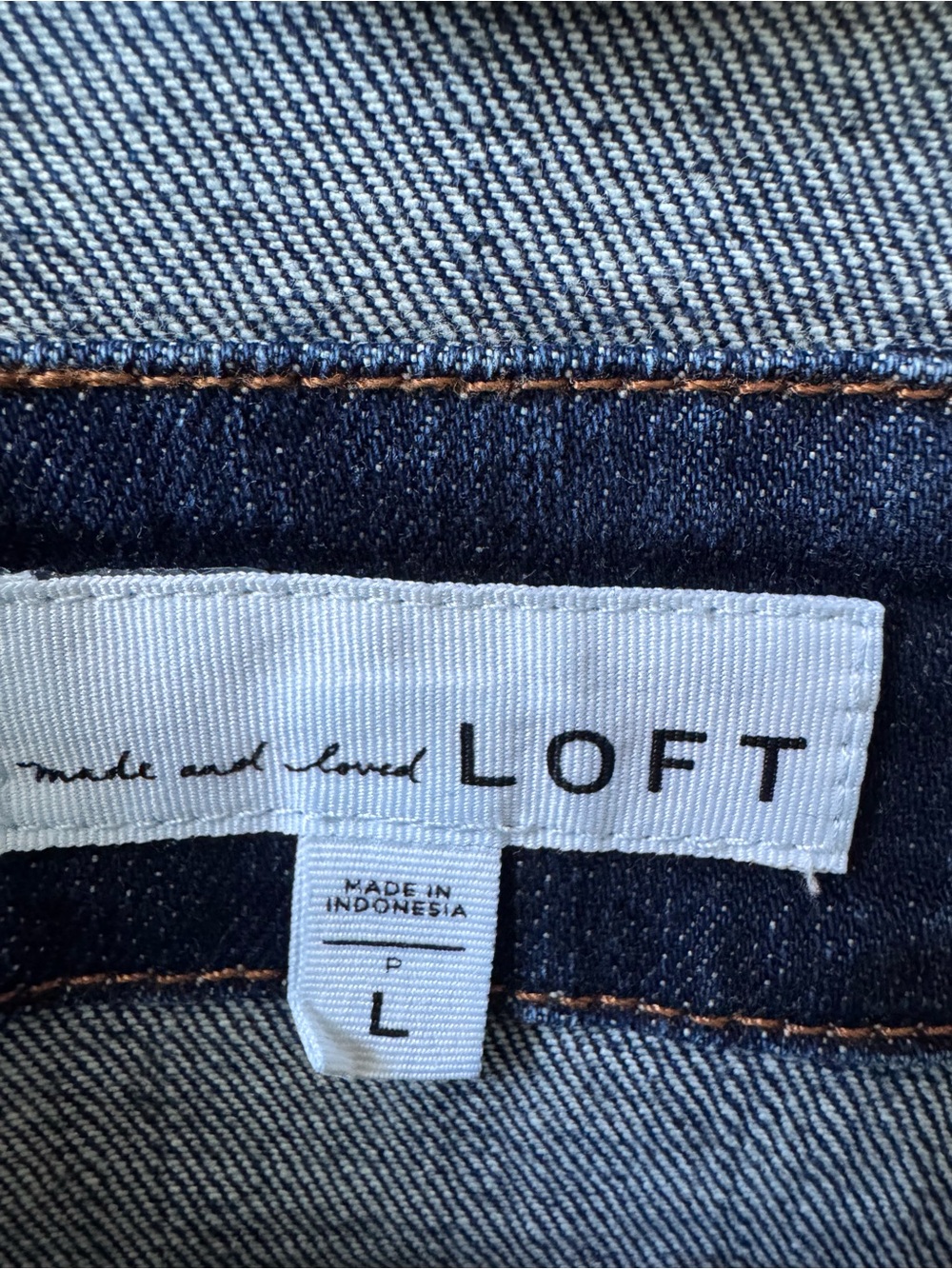 Loft Women's Dark Blue Denim Jacket Petite Large - Picture 3 of 10